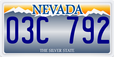 NV license plate 03C792