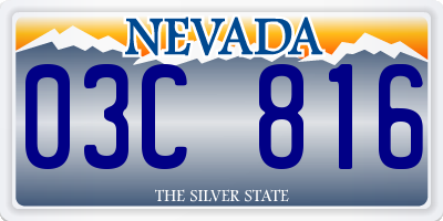 NV license plate 03C816