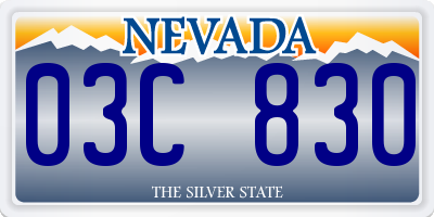 NV license plate 03C830