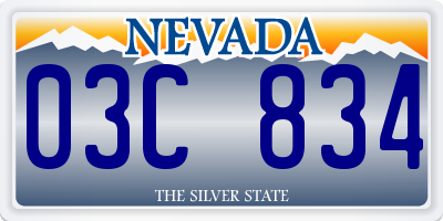 NV license plate 03C834