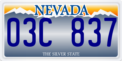 NV license plate 03C837
