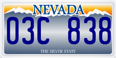 NV license plate 03C838