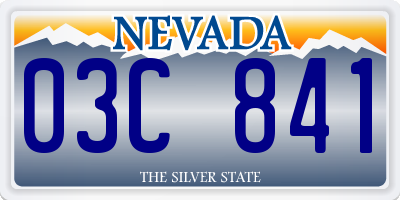 NV license plate 03C841