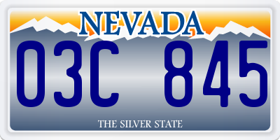 NV license plate 03C845