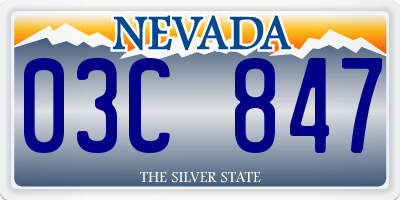 NV license plate 03C847