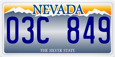 NV license plate 03C849