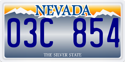 NV license plate 03C854
