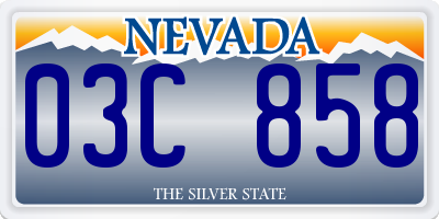 NV license plate 03C858