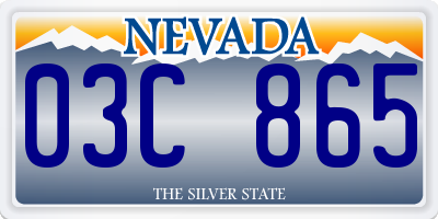 NV license plate 03C865