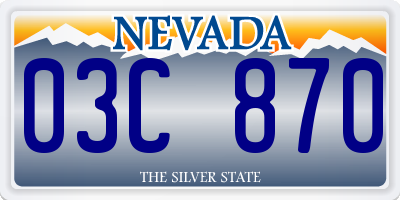 NV license plate 03C870