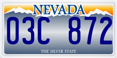 NV license plate 03C872