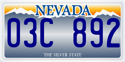 NV license plate 03C892