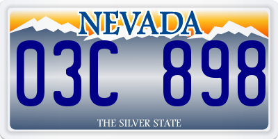 NV license plate 03C898