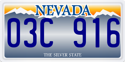 NV license plate 03C916