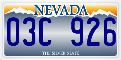 NV license plate 03C926