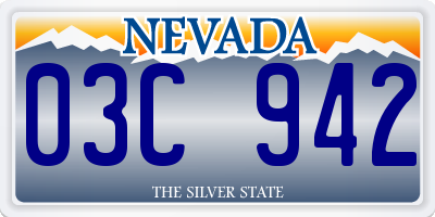 NV license plate 03C942