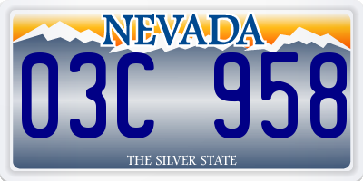 NV license plate 03C958