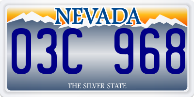 NV license plate 03C968