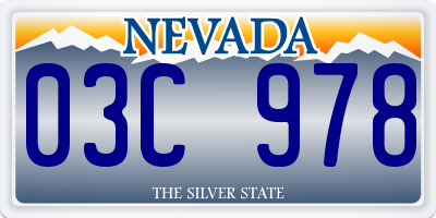 NV license plate 03C978