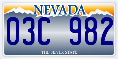 NV license plate 03C982