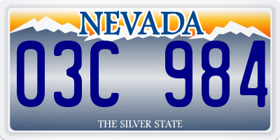 NV license plate 03C984