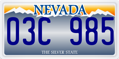 NV license plate 03C985