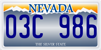 NV license plate 03C986