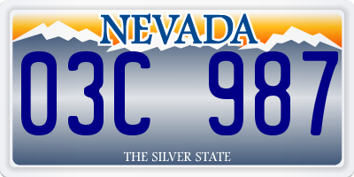 NV license plate 03C987