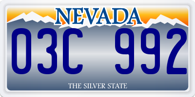 NV license plate 03C992