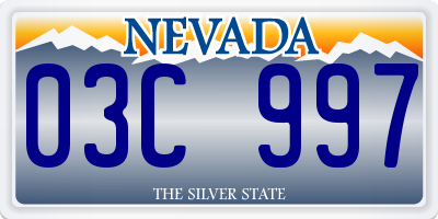 NV license plate 03C997