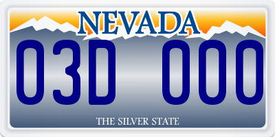 NV license plate 03D000