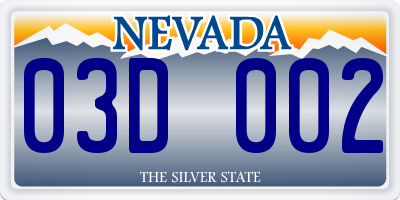 NV license plate 03D002