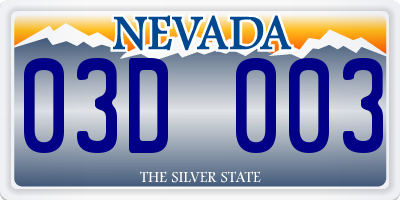 NV license plate 03D003