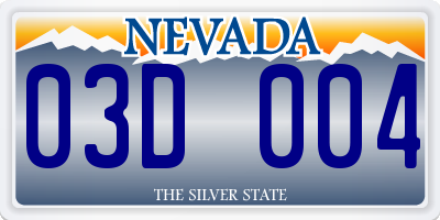 NV license plate 03D004