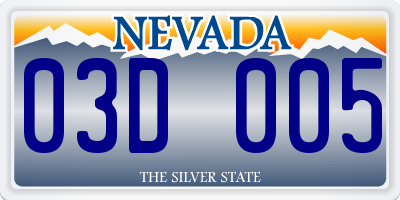 NV license plate 03D005