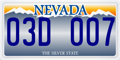 NV license plate 03D007