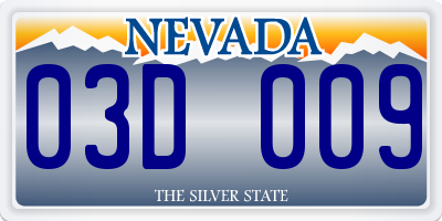 NV license plate 03D009