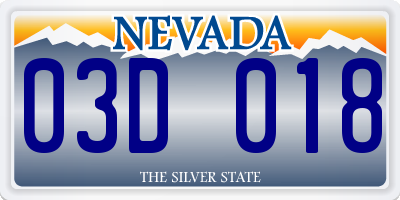 NV license plate 03D018