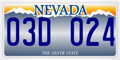 NV license plate 03D024