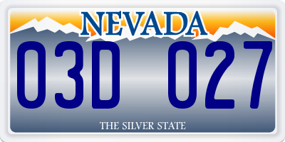 NV license plate 03D027