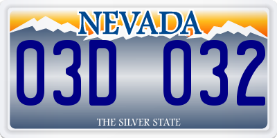 NV license plate 03D032