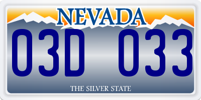 NV license plate 03D033