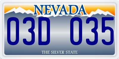 NV license plate 03D035