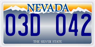 NV license plate 03D042