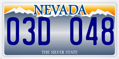 NV license plate 03D048