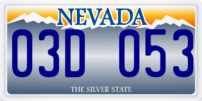 NV license plate 03D053