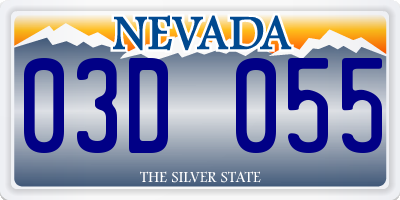 NV license plate 03D055