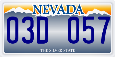 NV license plate 03D057