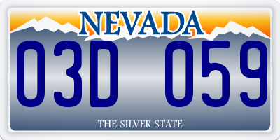 NV license plate 03D059