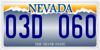 NV license plate 03D060